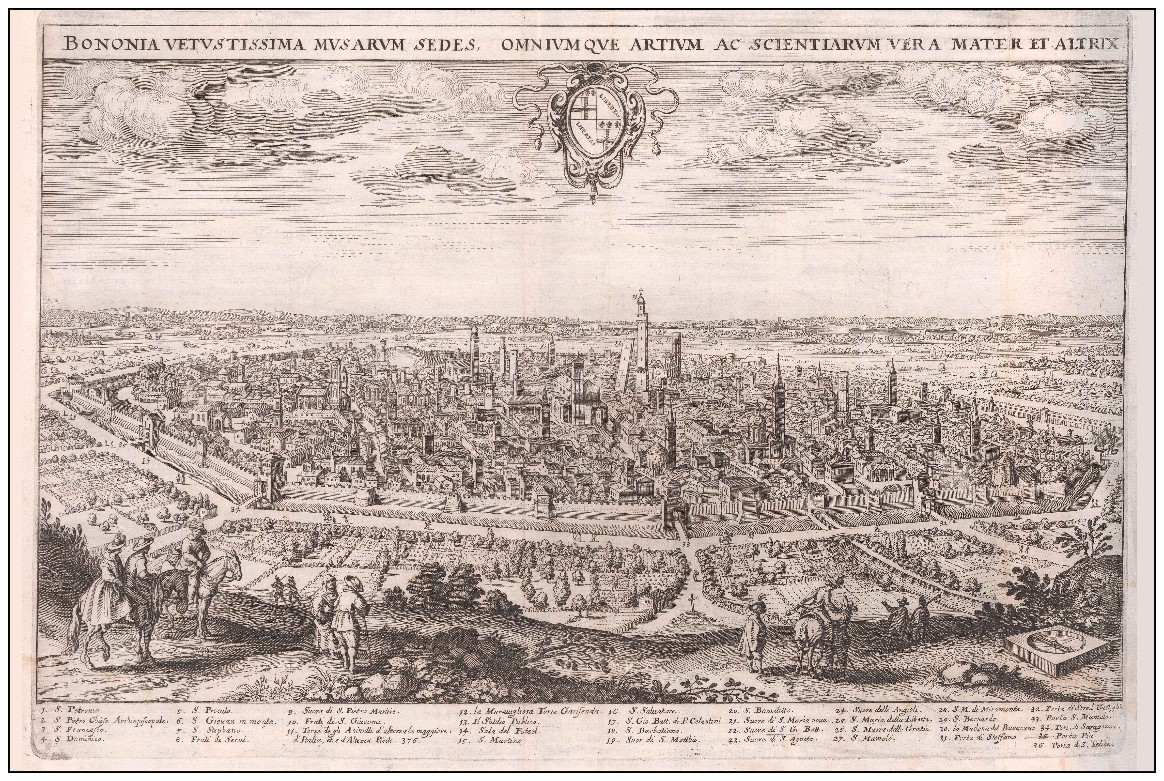 1688 Bologna - Historical City Wall Map - Strategy Maps